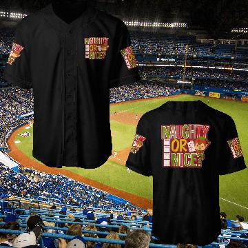 Discover Playful Elf Naughty or Nice Holiday Fun Baseball Jerseys
