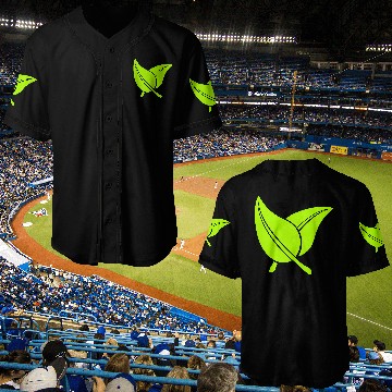 Discover 2 Green Beautiful Leaves Eco Spring Summer Nature Baseball Jerseys