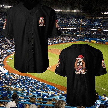 Discover Basset Hound Santa Christmas Lights Dog Lover Baseball Jerseys