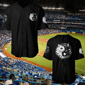 Discover Ying and Yang Cats Asian Meditation Gift Idea Baseball Jerseys