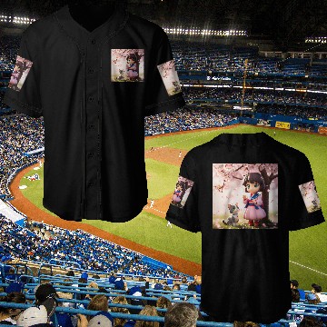 Discover An anime character with a cute cat Baseball Jerseys