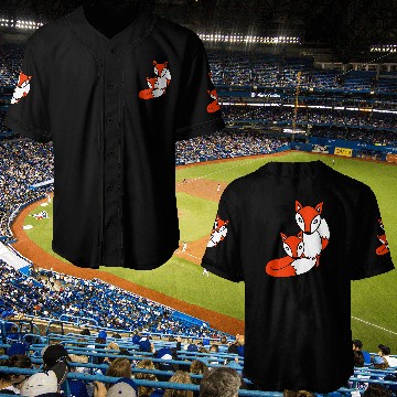 Discover 2 Foxes Friends Red Fox Two Wild Animals Team Crew Baseball Jerseys