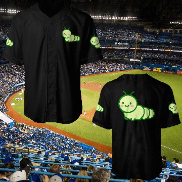 Discover Cute Green Caterpillar- Adorable Insect Lover Baseball Jerseys