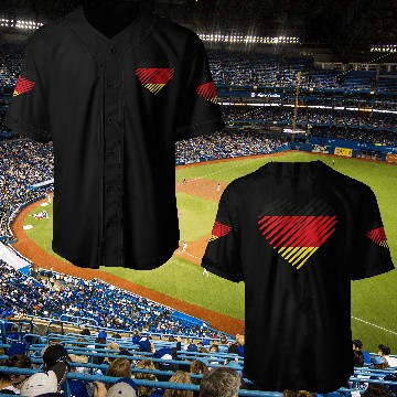 Discover Abstract German Flag Heart Design Baseball Jerseys