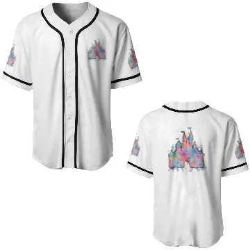 Discover Watercolor Castle Baseball Jerseys, Disney Magic Kingdom Baseball Jerseys