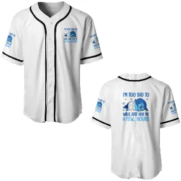 Discover Disney Inside Out Sandness Too Sad To Walk Baseball Jerseys, Sadness Baseball Jerseys