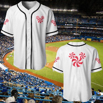 Discover Disney Mickey Mouse Icon Christmas Peppermint Candy Holiday Baseball Jerseys