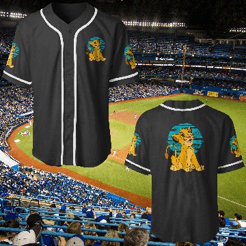 Discover Disney The Lion King Young Simba Happy Blue Retro Baseball Jerseys