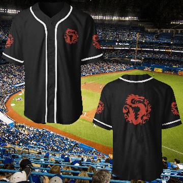 Discover Disney Mulan Red Dragon Emblem Graphic Baseball Jerseys