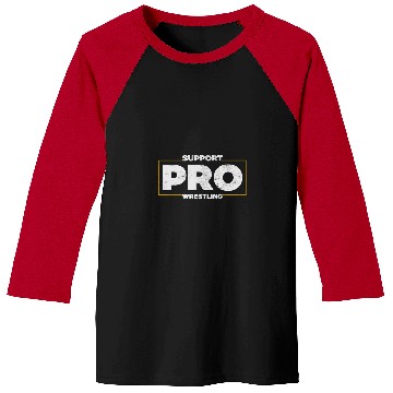 Discover Support Pro Wrestling Smark Fan Distressed Logo Baseball Tees