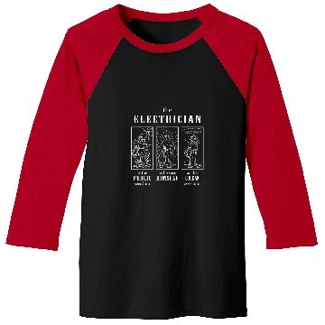 Discover The Electrician Funny Comic Book Electrical Worker Handyman Baseball Tees