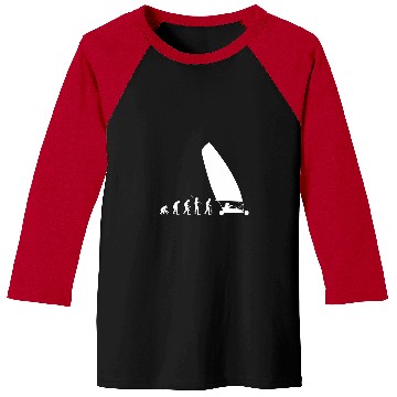 Discover Evolution Land Sailing Sail Wagon Sand Yachting Dirtboating Baseball Tees