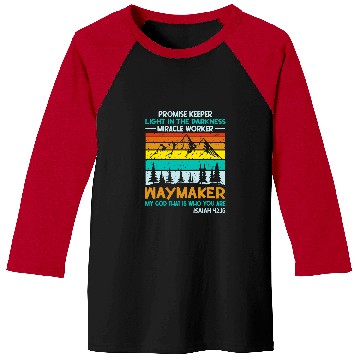 Discover Waymaker Promise Keeper Miracle Worker Retro Christian Baseball Tees