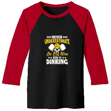 Discover Funny Pickleball Dinking Old Man Graphic Pickleball Player Baseball Tees