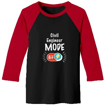 Discover Job Mode On For hardworking And Motivated Civil Engineer Baseball Tees