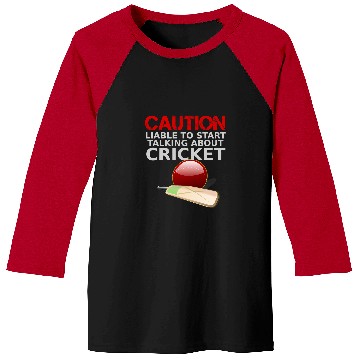 Discover Cricket Fan Caution Liable to start talking about cricket Bat ball Baseball Tees