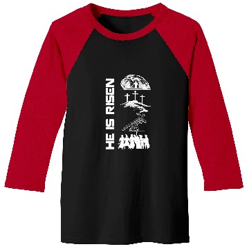 Discover Christian He Is Risen Christian Easter Happy Easter Baseball Tees