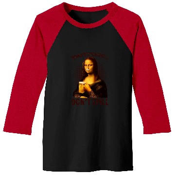 Discover Beer Drink Responsibly Dont Spill Funny Mona Lisa Drinking Beer25 Baseball Tees