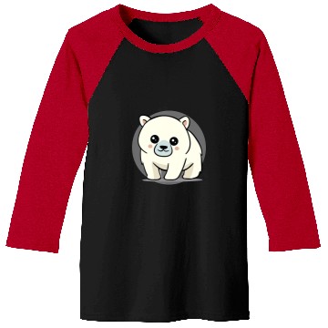 Discover Funny Bear Adorable Chibi Kawaii Baby Polar Bear Lover38 Cute Bears Baseball Tees