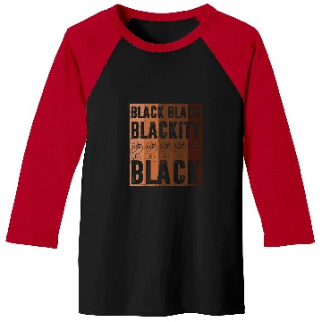 Discover Black Black Blackity Black BHM Pride Fist Hands Black Men Baseball Tees