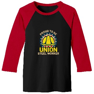 Discover Steel Worker Union Construction Labor Union Worker USA Men 1 Baseball Tees