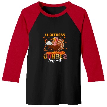 Discover Waitress Gobble Squad Funny Thanksgiving Turkey Leopard Baseball Tees