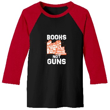 Discover Cool Books Not Guns Peaceful Reader Reading Lovers gift Baseball Tees