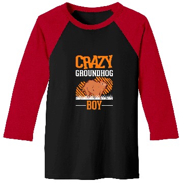 Discover crazys Groundhog Boy Marmot Boy Woodchuck 1 Baseball Tees
