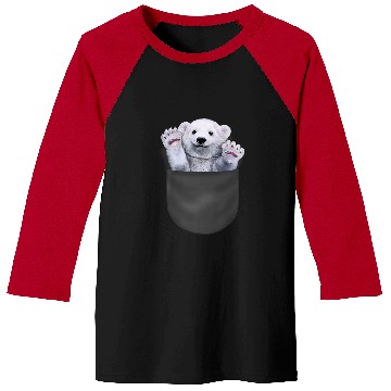 Discover Funny Bear Cute Polar Bear in Pocket Cute Bears Baseball Tees