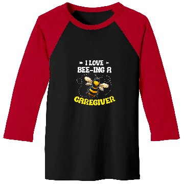 Discover I Love Beeing a Caregiver Support Worker Bumblebee Baseball Tees