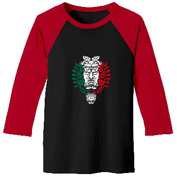 Discover Aztec Ancestor Sculpture Mexican Warrior Mexico Roots Baseball Tees