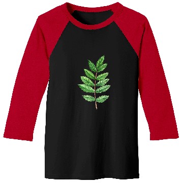 Discover Ash Tree Leaf Watercolor Illustration Baseball Tees