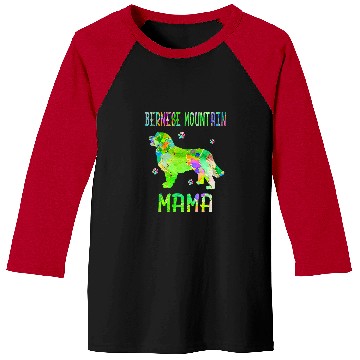Discover Bernese Mountain Mama Colorful Dog Mom Lover Baseball Tees