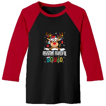 Discover Assistant Principal Squad Reindeer School Worker Christmas Baseball Tees