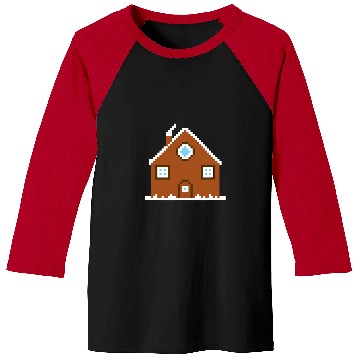 Discover 8 Bit Christmas Gingerbread House Retro Pixel Art Baseball Tees