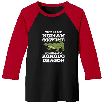 Discover Dragons This Is My Human Costume Im Really A Komodo Dragon Funny Baseball Tees