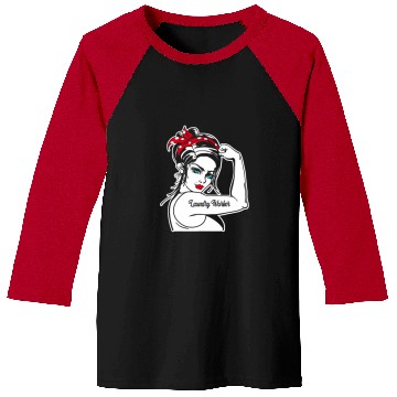 Discover Female Laundry Worker Rosie The Riveter Pin Up Girl Laundry Baseball Tees