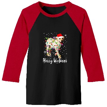 Discover Labrador Lab Dog Light Merry Christmas Woofmas Dog Baseball Tees