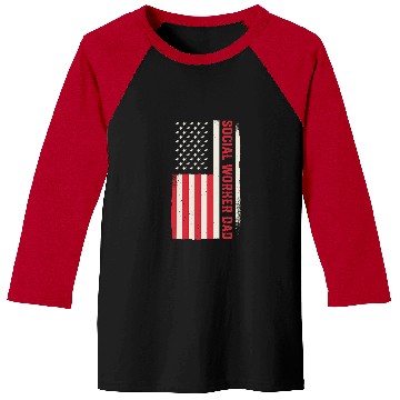 Discover Patriotic Welfare Almoner Social Worker Dad American Flag 5 Baseball Tees