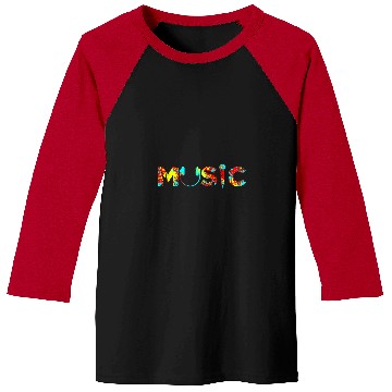 Discover Colored Music Headphone and Microphone Baseball Tees