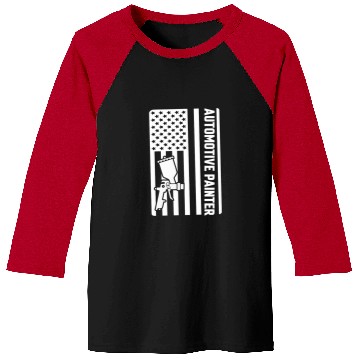 Discover Automotive Painter USA Flag Auto Body Painter Car Graphic Baseball Tees