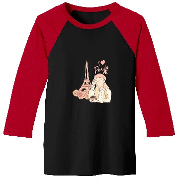 Discover I Love Paris Eiffel Tower Traveler Girl Baseball Tees