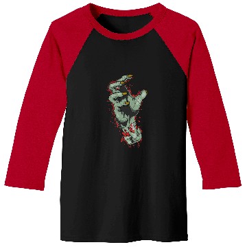 Discover Cool Zombie Hand Blood Splattered Flesh Eating Scary Baseball Tees