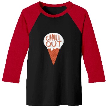 Discover Chill Out Ice Cream Lettering Illustration Baseball Tees