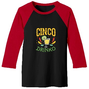 Discover Cinco de Drinko de Mayo Party Tequila Shot Illustration Baseball Tees