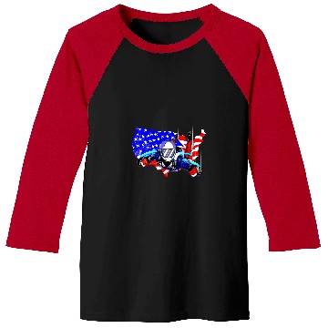 Discover Skydiving Gift American Flag Skydiving Skydiver Gift Baseball Tees