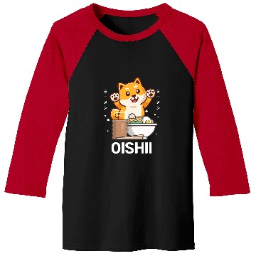 Discover Dog Shiba Inu Cute Kawaii Shiba Inu Eats Ramen Noodle Kawaii Aesthetic Baseball Tees