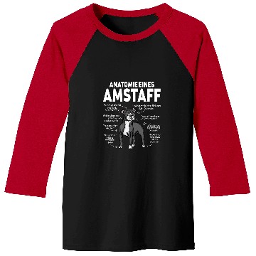 Discover Dog Staffordshire Anatomy of an Amstaff American Staffordshire Terrier 3 Baseball Tees