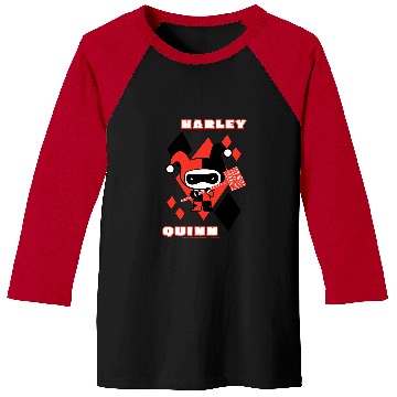 Discover DC Comics Harley Quinn Chibi Diamond Portrait Logo Baseball Tees