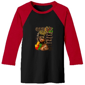Discover Leopard Afro Woman Juneteenth Celebrating 1865 Black Queen Baseball Tees